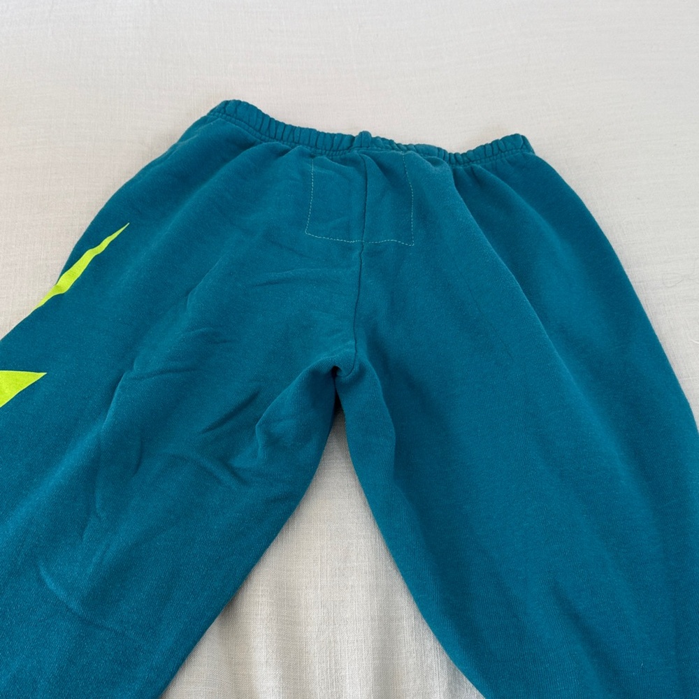 Aviator Nation Teal Joggers with Bright Yellow Bolt - Picture 5 of 5
